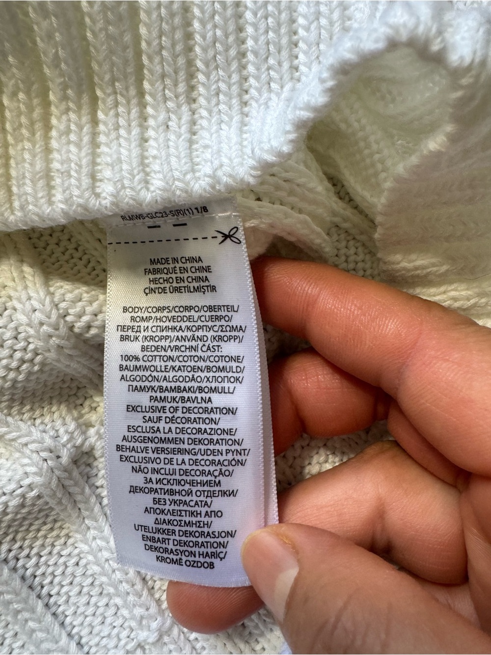 Ralph Lauren Cream Cable-Knit V-Neck Sweater - Picture 10 of 16